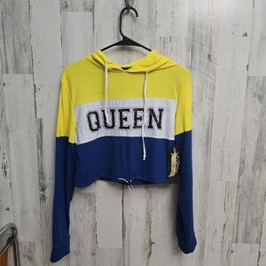Feathers Queen Hoodie - Yellow, White, and Blue